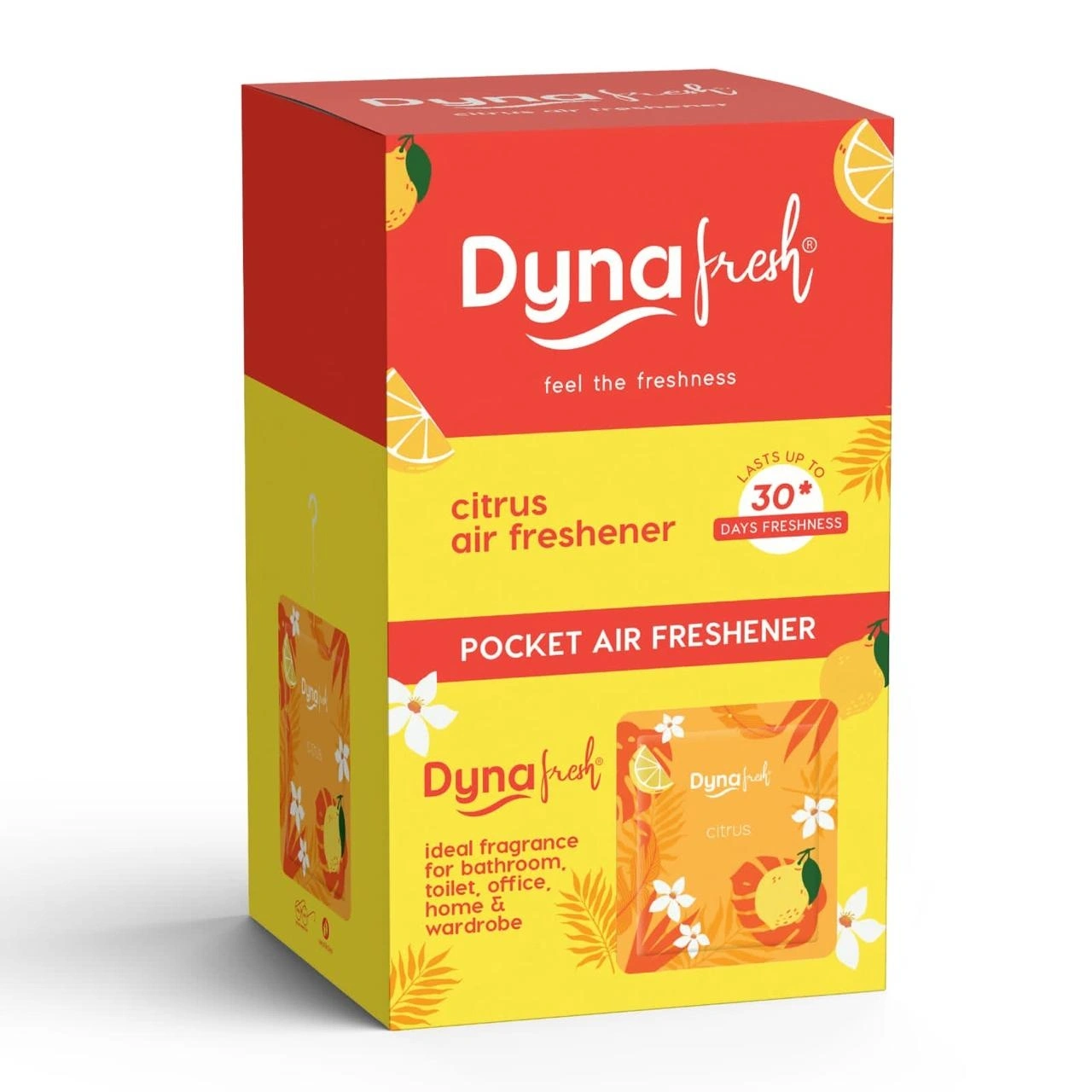 dyna-fresh-air-freshener-pocket-feel-the-freshness-citrus-fragrance-pack-of-10-front.webp Dyna Fresh Air Freshener Pocket Feel The Freshness Citrus Fragrance (Pack Of 10) - Image 1
