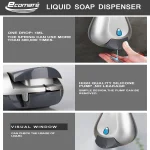 Ecomate EP-1098 (c) Plastic Liquid Soap Dispenser Grey Oval 400ml - Image 5