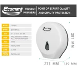 Ecomate EP-8002 (a) Tissue/Toilet Roll Jumbo Dispenser Plastic White - Image 3