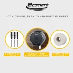 Ecomate EP-8002 (b) Tissue/Toilet Roll Jumbo Dispenser Plastic Black - Image 4