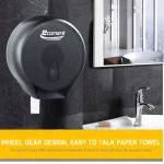 Ecomate EP-8002 (b) Tissue/Toilet Roll Jumbo Dispenser Plastic Black - Image 3